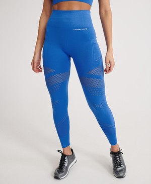 Superdry Training Contour Leggings Női Sportruházat Kék | FATUG9265